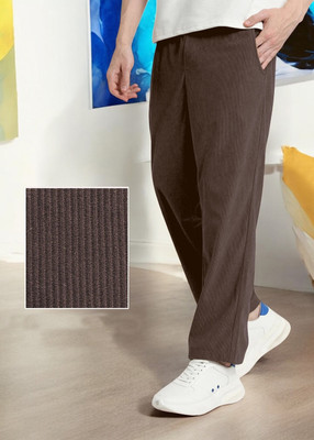 AFWAAH Self Design Men Brown Track Pants