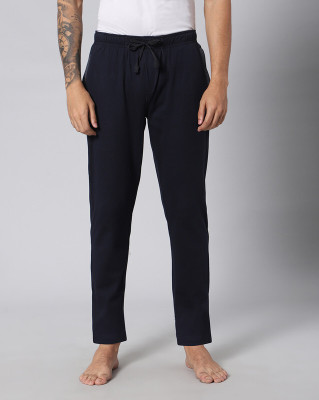 AVOQ Solid Men Black Track Pants