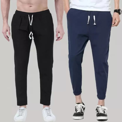GLADLY Solid Men Black, Dark Blue Track Pants