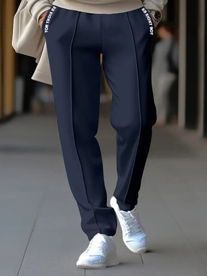 NB NICKY BOY Solid Men Blue Track Pants