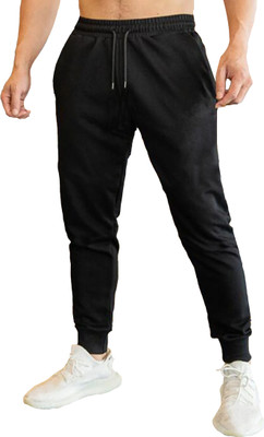 JUGULAR Solid Men Black Track Pants