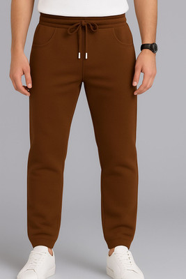 Fitchberry Solid Men Brown Track Pants