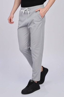 swi stylish Solid Men Grey Track Pants