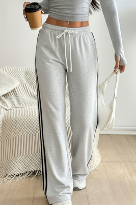 Dockstreet Striped Women White Track Pants