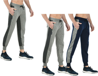 Indistar Colorblock Men Black Track Pants