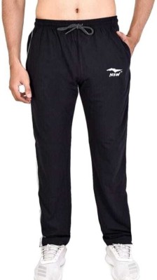 NSW Solid Men Black, White Track Pants