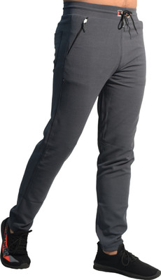 KHOZI Self Design Men Grey Track Pants