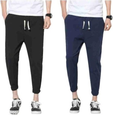 Al-Hudooms Solid Men Black, Blue Track Pants