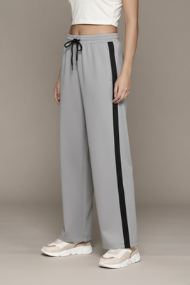 Vontade Solid, Striped Women Grey Track Pants