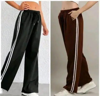 Priyansh Enterprises Striped Women Black, Brown Track Pants