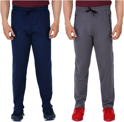 HouseOfCommon Self Design Men Blue, Grey Track Pants