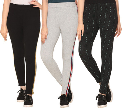 Weboasis Printed Women Black, Grey Track Pants