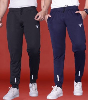 ZEEMBOOLI Solid Men Black, Blue Track Pants