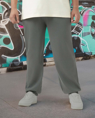 BEWAKOOF Self Design Men Grey Track Pants