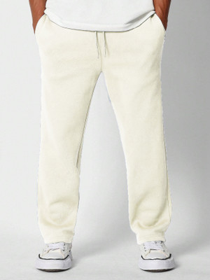 NOBERO Solid Men White Track Pants