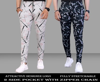 OM SAI LACE Solid, Printed Men White Track Pants