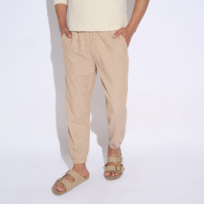 7 Alt by Pantaloons Solid Men Beige Track Pants