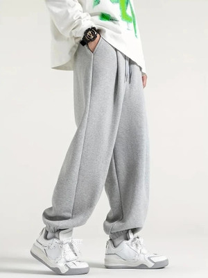 PROGENY Solid Men Grey Track Pants