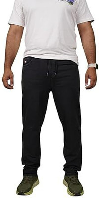 RED-FOST Solid Men Black Track Pants