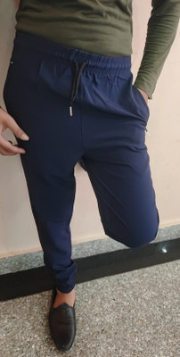 Varis Solid Men Blue Track Pants