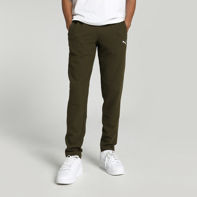 PUMA Solid Men Green Track Pants