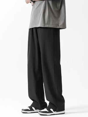 Daphne Maurier Loose Fit Men Black Trousers