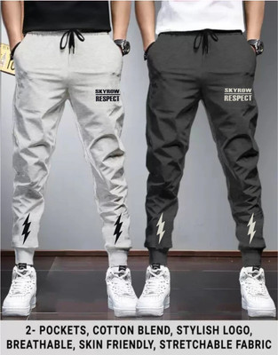 skyrow Printed Men Black Track Pants