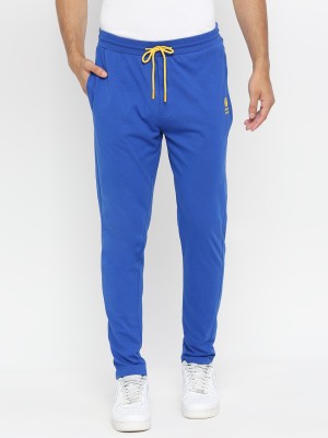 UnderJeans by Spykar Solid Men Blue Track Pants