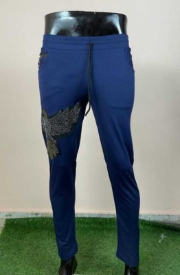 MAA Animal Print Men Blue Track Pants