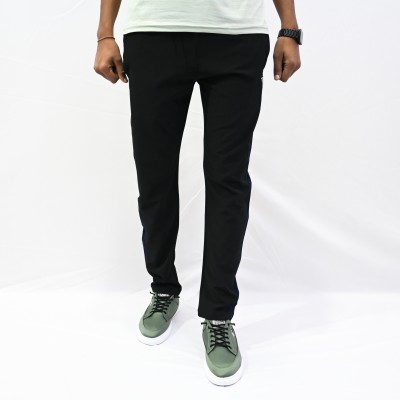 RV ROYAL Solid Men Black Track Pants