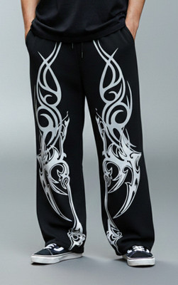 ZEN1FASHION Printed Men Black Track Pants