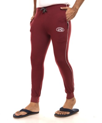 UNIQUE Printed Men Maroon Track Pants