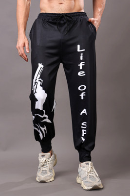PINCH ELEVEN Printed Men Black Track Pants