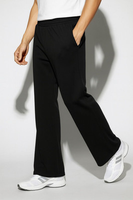 Paralians Solid Men Black Track Pants