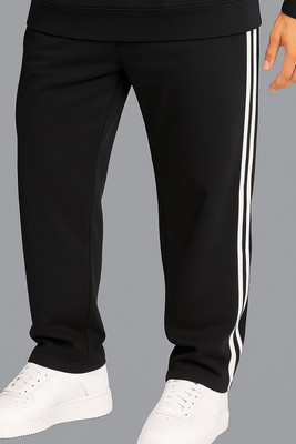 VIshalknitwears Striped Men Black Track Pants