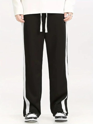 GALLIX CLOTHING Solid Men Black, Beige Track Pants