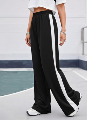 Dockstreet Striped Women Black Track Pants