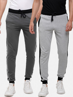 MADSTO Colorblock Men Grey, Black Track Pants