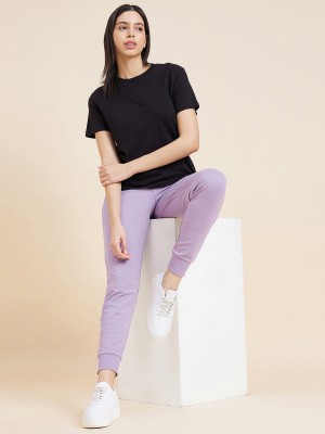 SWEET DREAMS Solid Women Purple Track Pants