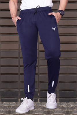 BADRESHIYA Solid Men Blue Track Pants