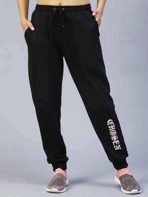 METRONAUT Printed Women Black Track Pants