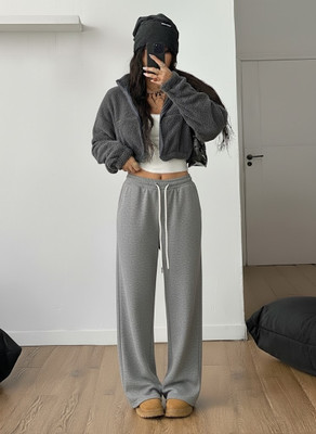 Dockstreet Solid Women Grey Track Pants
