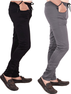 DKD Printed Men Black, Silver Track Pants