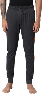 Bumchums Striped Men Grey Track Pants