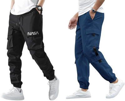 SUN BEAUTY FASHIONISTA HUB Solid Men Black, Blue Track Pants