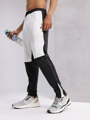 HRX by Hrithik Roshan Colorblock Men White, Black Track Pants
