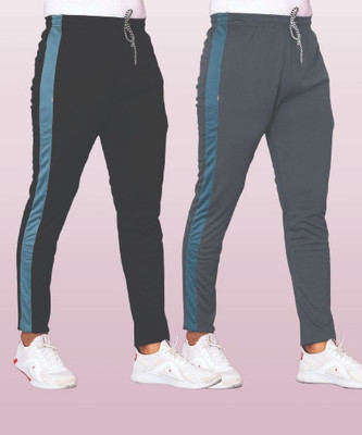 CLOTVIN TREND Solid Men Grey, Black Track Pants