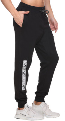 Basis Printed Men Black Track Pants