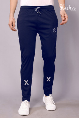 Kashvi Self Design Men Dark Blue Track Pants