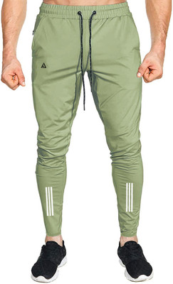 Z-DEVIL Solid Men Light Green Track Pants